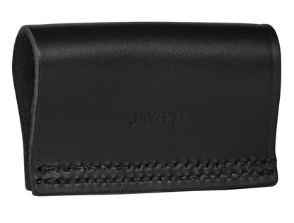 Jay-Pee Black Leather Duty Belt Key Holder, Officer Accessory, Law Enforcement Ring Carrier, Tactical Belt Loop Keychain for Security with 3 Black Detachable Key Ring Safety Hook for up to 2.25" Belts