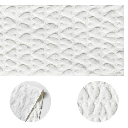 Artoid Mode White Soft Plush Faux Fur Jacquard Heart Valentine's Day Table Runner, Seasonal Kitchen Dining Table Decoration for Home Party Decor 13x72 Inch