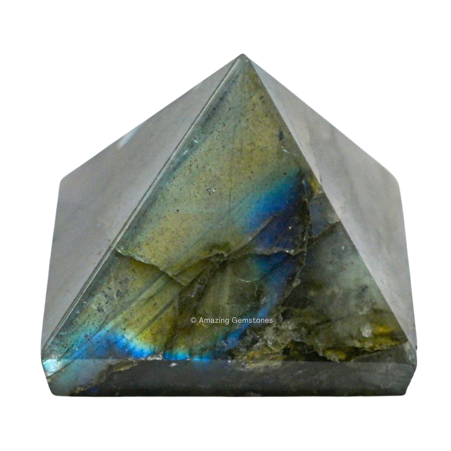 Amazing Gemstone Labradorite Pyramid Crystal Healing Stones - 1" Great Pyramid Figurine of Natural Stone Pyramid for Meditation, Reiki, Chakra Balancing and Crystal Pyramids Grid