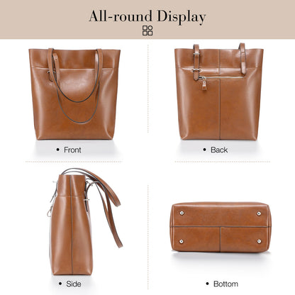 UEIRY Genuine Leather Tote Bag for Women, Large Women's Leather Shoulder Bags, Designer Womens Totes Purse with Top Handles