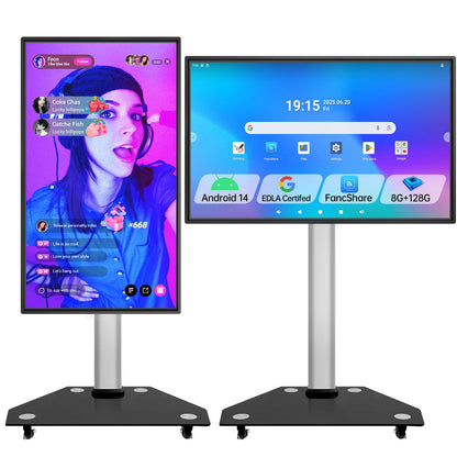 JAV Smart Board 49 Inch, Interactive Whiteboard with EDLA Certified for Office and Classroom, Digital Whiteboard Rotating Touchscreen Android 14 8+128GB (Board Only)