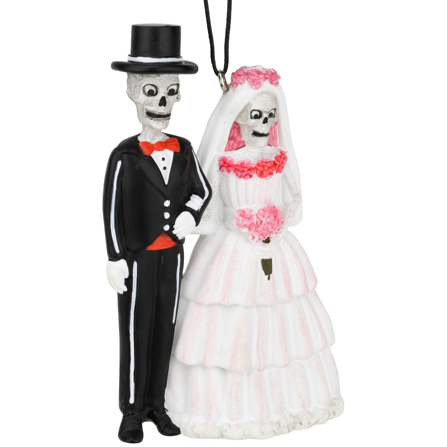 Tree Buddees Death Do Us Part Ornament – Halloween Skeleton Wedding Resin Ornament – Spooky Bride & Groom for Creepy Cute Holiday Decor - or Wedding Cake Topper