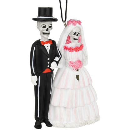 Tree Buddees Death Do Us Part Ornament – Halloween Skeleton Wedding Resin Ornament – Spooky Bride & Groom for Creepy Cute Holiday Decor - or Wedding Cake Topper