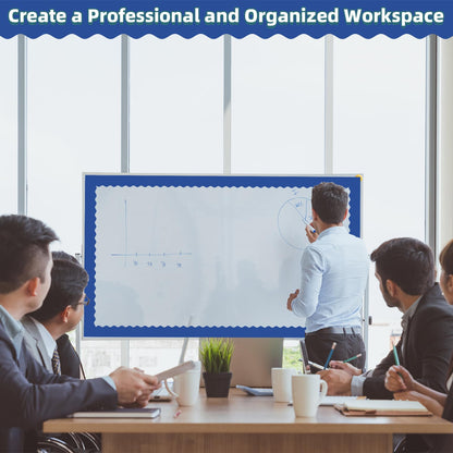 30 Pcs Magnetic Borders for Classroom Whiteboard - Royal Blue Magnetic Bulletin Board Border Set - Scalloped Chalkboard Border Strips for Teachers, Parents, DIY Home,School & Office Decoration
