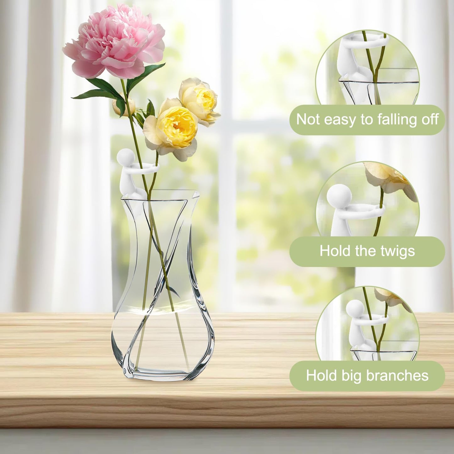 BlissfulSGDM Plant Propagation Buddy, Plant Cutting Holders People, Plant Nurturing Decorative Plant Supports, Propagation Friends for Indoor Gardens or for Sprouts, Stems, Shoots and Cuttings