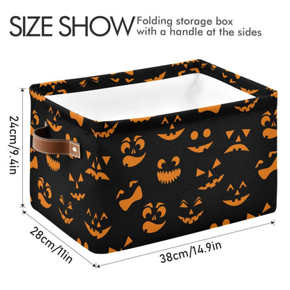 WELLDAY Halloween Basket Cute Halloween Baskets with Handles Collapsible Organizer Box Shelf Storage Baskets for Holiday Home Decor 1PC