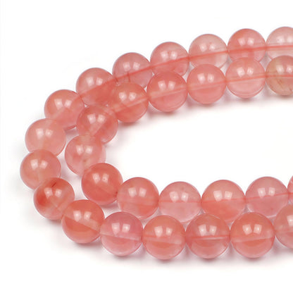 MJDCB Stone Beads Pink Crystal Round Loose Beads for Jewelry Making DIY Bracelet Necklace (8mm)