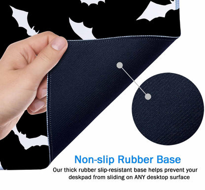Gaming Mouse Pad, Large Swarm of Bats Mouse Pads for Desk, Non-Slip Rubber Base Mousepad, Keyboard Mouse Mat Desk Pad with Stitched Edges, 35.4x15.7 inch