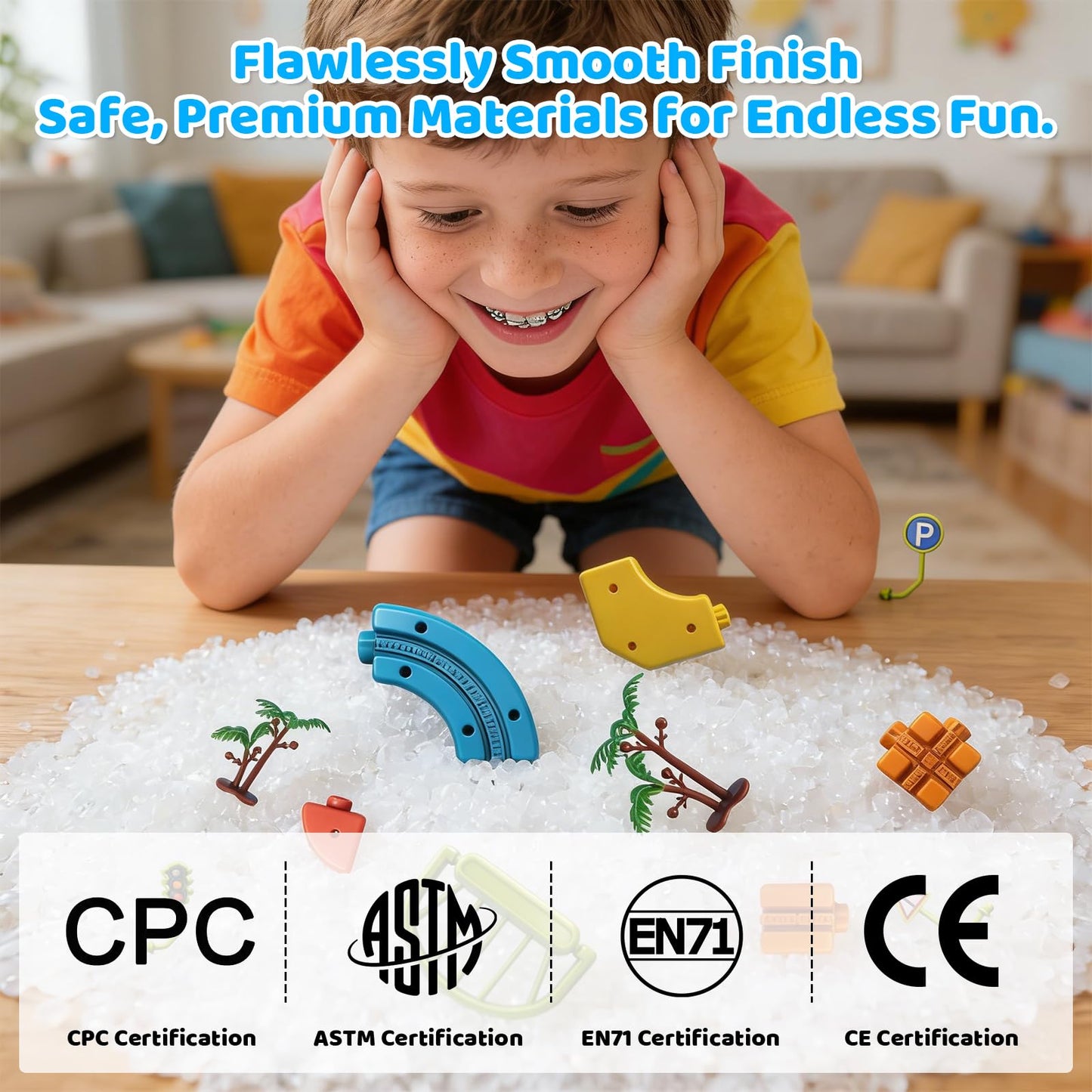 168 Pcs Cube Track Fusion Toy with 2 Trains,2026 New klick Rail Electric Train Set for Kids Ages 4-8 with Gravity-Defying 3D Infinity Track, Build Your Own Trackfusion Train System & Gravity Tracks