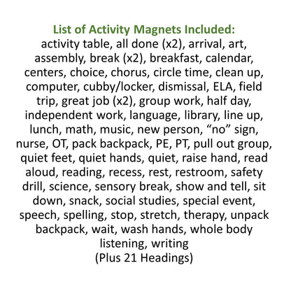 SchKIDules Magnetic Visual Schedule & Progress Chart for School; 2-Sided 18” Folding Board Plus 141 Magnets for Daily Routines, Positive Behavioral Supports, Special Ed, Preschool, ADHD & Autism