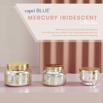 Capri Blue Mercury Iridescent Scented Candles for Home - Long Lasting Decorative Jar Luxury Candles - Gifts for Women & Men - Soy Wax Blend - Coconut Santal (19 oz)