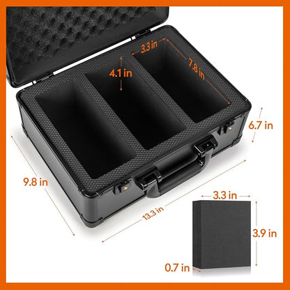Graded Card Storage Box, Top Loader Trading Card Case for PSA Graded Cards, Sports Slab Hard Card Case Holder for Sports Card/Game Cards/Top Loaders/One Touch - 3 Row