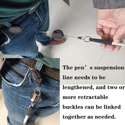 XILAOTOU 20 PCS Pencil Holder, Ideal Grip for Markers & Carpenter Pencils-Heavy Duty Retractable Pull Pen with anti-lost pen cord