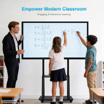 JYXOIHUB Smart Board, 55 Inch Digital Electronic Whiteboard and Smartboard for Classroom, Screen Mirroring for Live Streaming Capacitive Touchscreen, Displays and Player for Advertisin (Board Only)