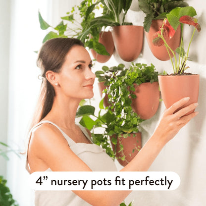 Make Good PlantPod Luxe - Self-Watering Wall Planters (Set of 6, Terracotta) - Easy to Water and Install - Lightweight - Design Your Own Vertical Garden - Wall Planters for Indoor Plants
