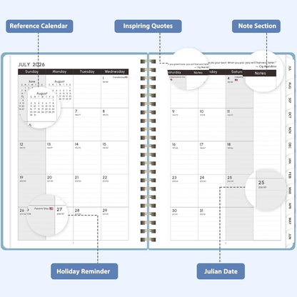 Planner 2026-2027, Weekly and Monthly Academic Planner, July 2026 - June 2027, Hardcover Calendar Agenda Book for School Year Planning, School Supplies for Teacher and Student, Letter Size(8.5'' x 11'')
