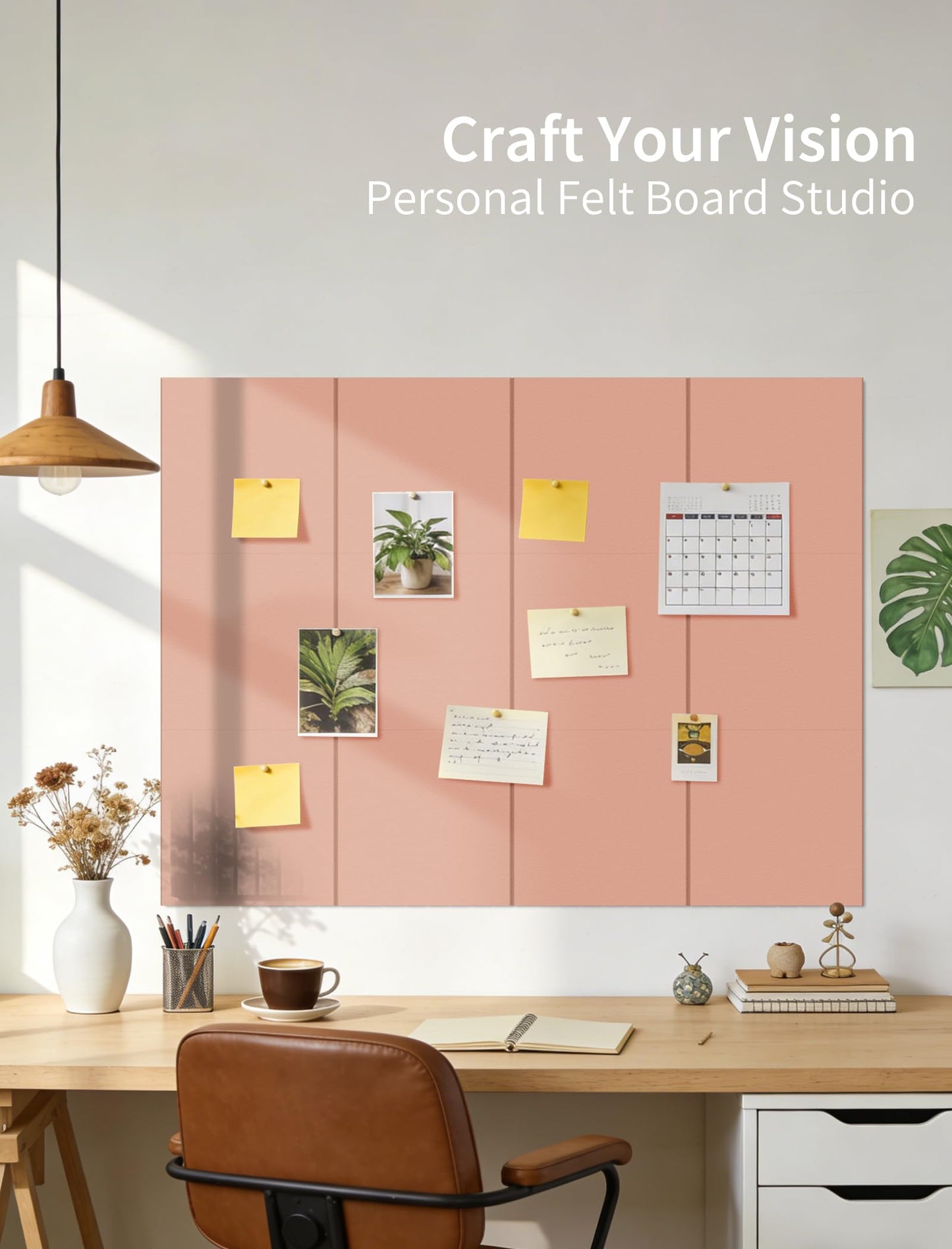 Large Bulletin Board 48"x 24" Cork Boards for Walls, 8 Pack Felt Wall Panels Photo Board, Cork Board for Office Home Pin Board
