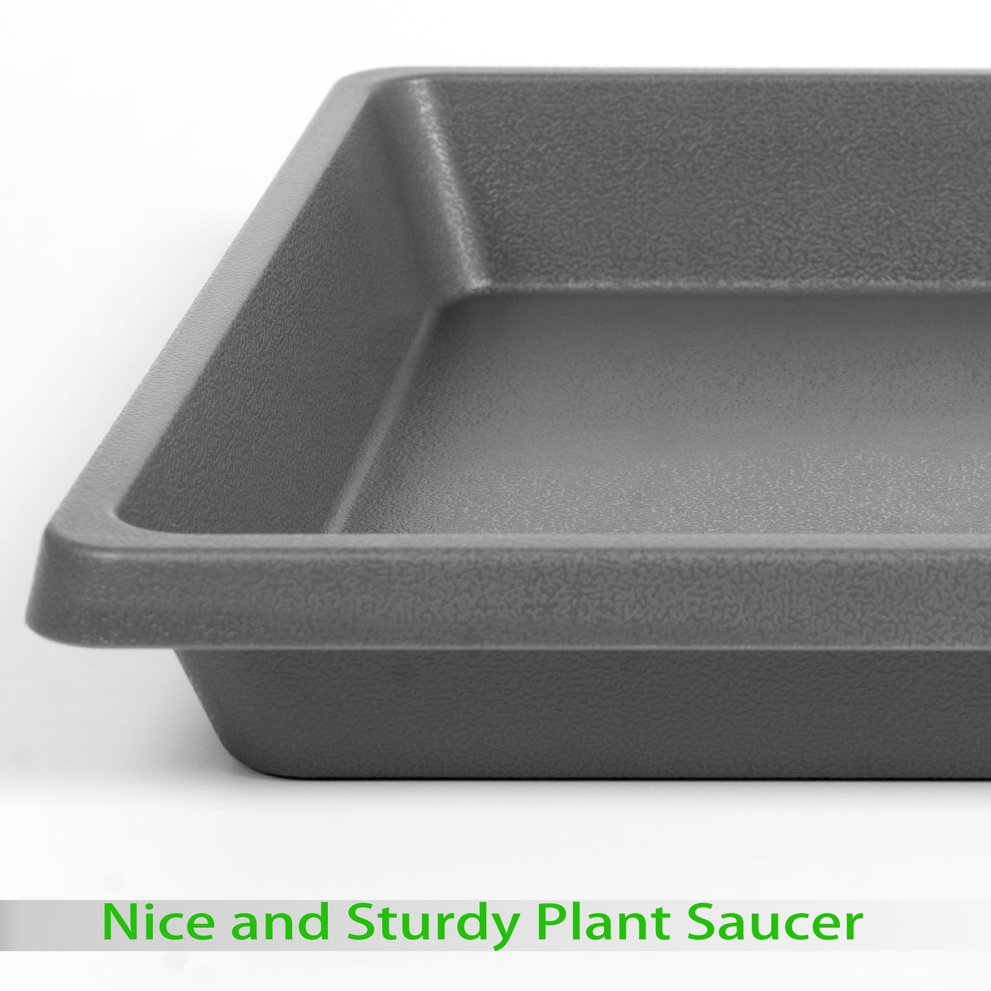 Plant Saucer 12 Inch Square 2 Pack, Plastic Plant Drip Trays, Plant Saucers for Indoors and Outdoors, Flower Pot Saucers, Saucers for Potted Plants, Planter Saucer, Plant Water Catcher Trays for Pots