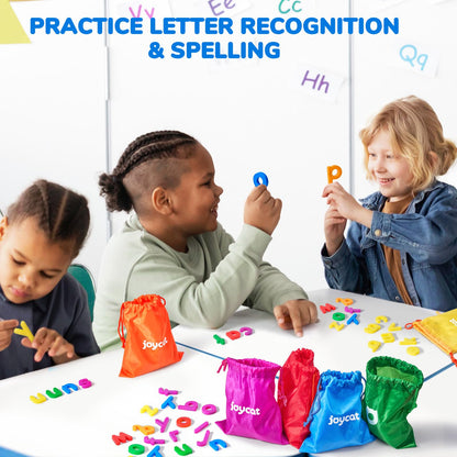 JoyCat Alphabet Magnets, 156-Piece Set of Lowercase Magnetic Letters, ABC Magnets for Toddlers & Kids, Plastic Letters for Whiteboards, Preschool Educational Toys for Kindergarten Classroom