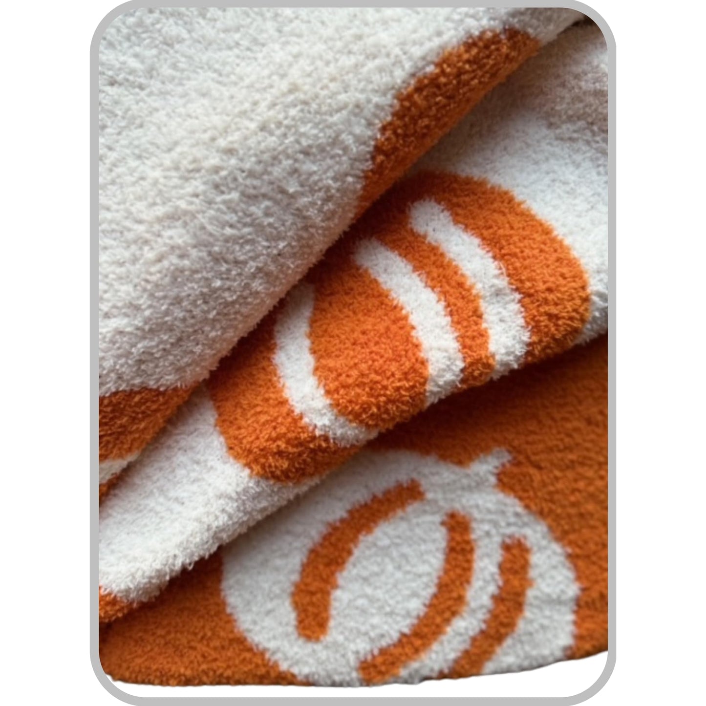 Large 58"x75" Pumpkin Throw Blanket Microfiber Super Soft Fluffy Fuzzy Plush Fall Halloween Reversible Blanket Baby Kids Adults | Modern Pumpkin Print | Adults