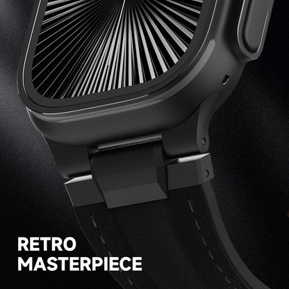 Vintage Genuine Leather Band for Apple Watch Ultra 49mm (2026 Upgrade), Rugged Replacement Strap Compatible with iWatch 46mm 45mm 44mm - for Men Women, Fit Ultra3/2/1, SE 3/2/1, Series11 10/9/8/7/6/5/4