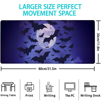 VANZEV Gaming Mouse Pad, Mouse Pad, Desk Mat, Non-Slip Rubber Base MousePads for Computers Laptop Office School Home Accessories Decor 31.5" x 11.8"，Gothic Bat
