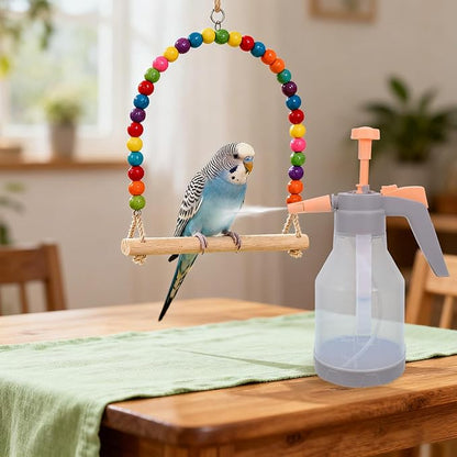 KOMBIUDA Bird Shower Misting Sprayer Bottle: 1.5L/50.72 Fl Oz Handheld Parrot Bath Sprayer Mist Cleaning Tool - Bird Mister for Parrot Parakeet Cockatiel