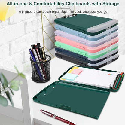 SFLHHDM Clip Boards 8.5x11 with Storage, Heavy Duty Storage Clipboard, Nursing Clipboards Folder with Pen Holder, Clipboards with Low Profile Clip, Nurse Clipboard Binder Case for Classroom