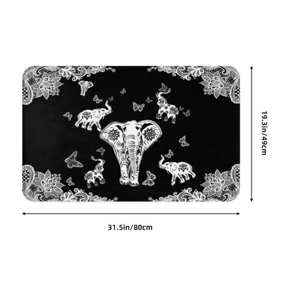 Elephant Carpet Playmat Rug 20"X32",Non-Slip Soft Living Dining Room Rug for Front Door Entrance Outside Doormat