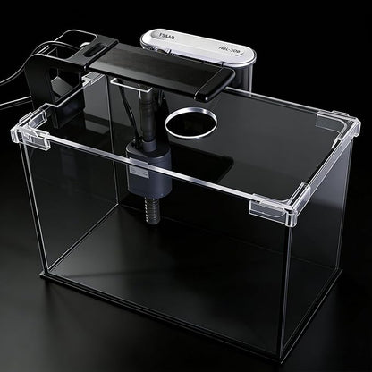 FS&AQ 2.5 Gallon Betta Fish Tank with Filter Light and Lid Small Aquarium Starter Kit Perfect for Desktops Offices or Beginners