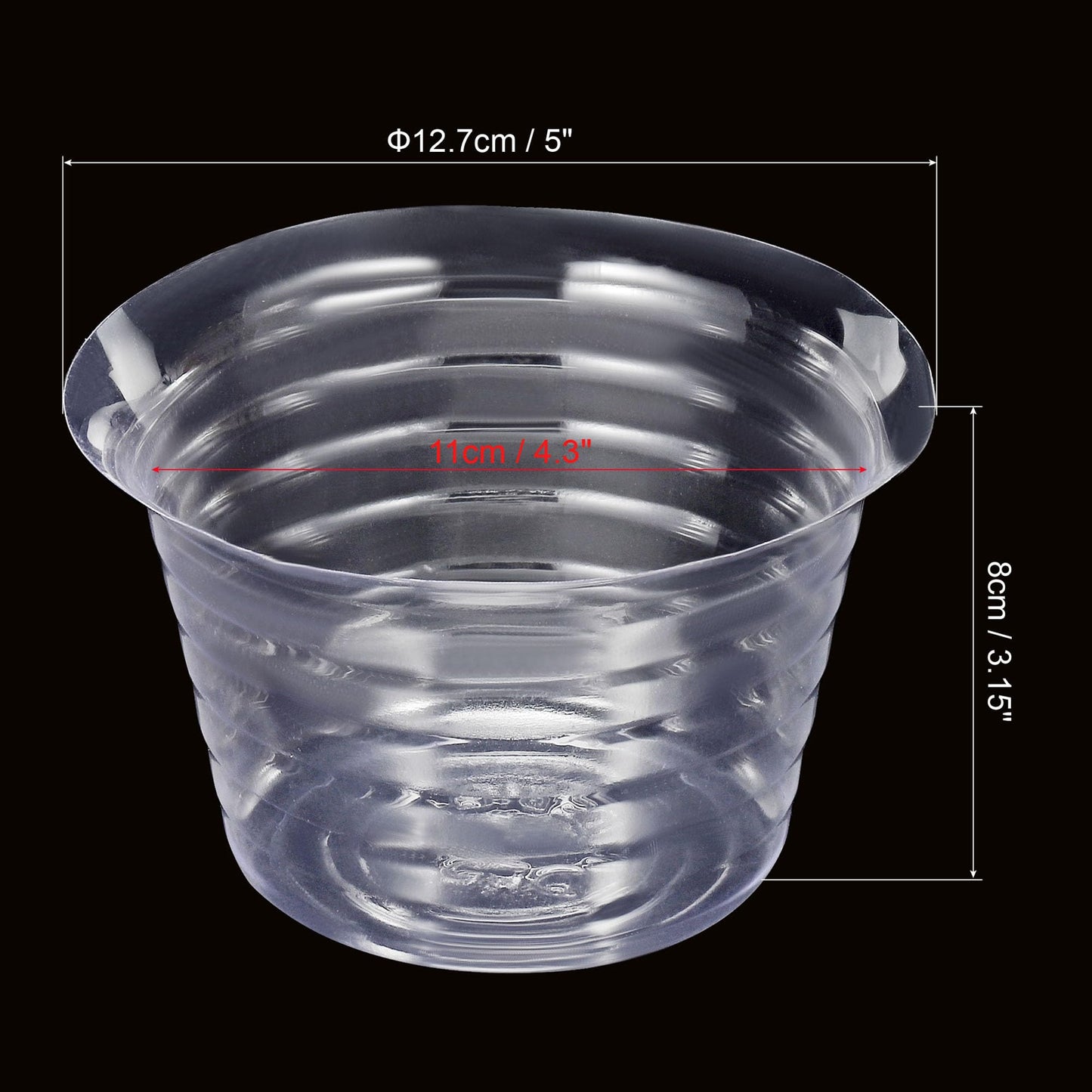 MECCANIXITY Plant Pot Saucer 5 Inch Plastic Round Flower Drip Tray for Indoor Outdoor, Clear Pack of 20