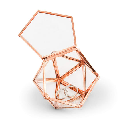WEDDINGSTAR Small Glass Geometric Terrarium Style Ring Jewelry Box - Blank