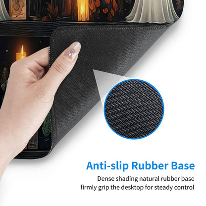 Gothic Library Large Gaming Mouse Pad, Long Extended Full Mouse Mat Desk Pad for Top Keyboard Table, Aesthetic Stitched XL Mousepad Gifts for Men and Women Office Decor, 31.5 * 11.8 in