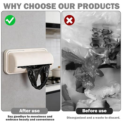 2 Pcs Small Trash Bag Dispenser,Trash Bag Dispenser for Bottom of Can,Trash Bag Holder Dispenser,Garbage Bag Dispenser Kitchen Bathroom Toilet Storage Organization