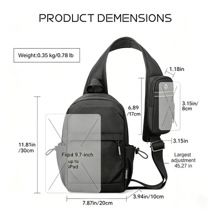 BIRDDIE Small Sling Crossbody Bag For Men And Women, Nylon Hiking Shoulder Bag, Waterproof Small Backpack, Suitable For Cycling, Hiking, And Travel