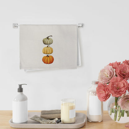 Yorhifa Hello Fall Pumpkin Kitchen Towels Set of 4, Autumn Harvest Maple Leaves Towels for Bathroom Decor, 16x24inch
