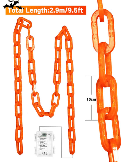 Flacchi Battery String Lights - 10 Ft 160 LED Plastic Chain String Lights with Waterproof, 8 Lighting Modes and Timer Function US Patent Product (Orange)