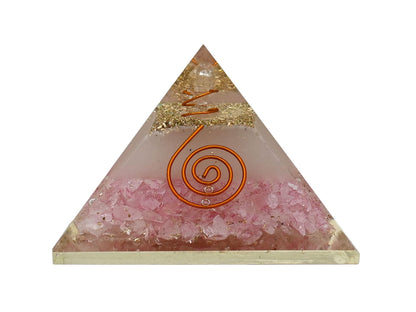 Large Orgone Pyramid | Glow in Dark Rose Quartz Pyramid Crystal | Orgonite Pyramid | Organ Pyramids Positive Energy Healing