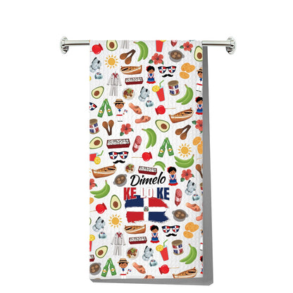 G2TUP Dominican Republic Towels Dominican Ssouvenir Gifts Dominicans Kitchen Towels Dominicans Travel Gifts Dimelo Ke Lo Ke Towel (Ke Lo Ke kt)