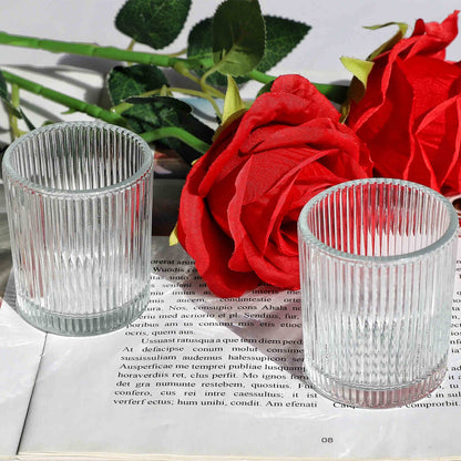 VOHO 24pcs Clear Candle Holder Wedding Centerpieces for Tables, Votive Candle Holders for Votive & Tea Lights Candles, Clear Glass Tealight Candle Holder for Halloween