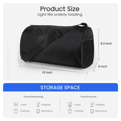 C&F BOGMOST Small Gym Bag for Women & Men,Small Lightweight Duffel Bag Carry On Bags Mini Duffel Travel Bag Waterproof Sports Bags for Workout/Sport/Travel, Black