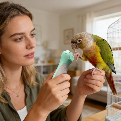 Pet Nail Grinder for Birds - Electric Claw Sharpener | Quiet Bird Nail Trimmer & Beak Grinder | Multi-Functional Portable Sharpener with 6 Replacement Heads, for Parakeets Conure Lovebirds