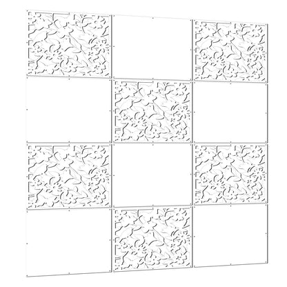Lchen Hanging Room Divider Panel, 12 Pieces White Screen Panels Solid Board Cut Room Partition Home Decoration(Mixed,15.7"x15.7"x0.03")