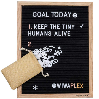 WIWAPLEX Black Felt Letter Board,Word Board Sign,16 x 12 inch Changeable Letter Board with 730 Plastic Message Board Letters Numbers Symbols Pattern,Wooden Tripod Stand, Scissors, 3 Free Storage Bags