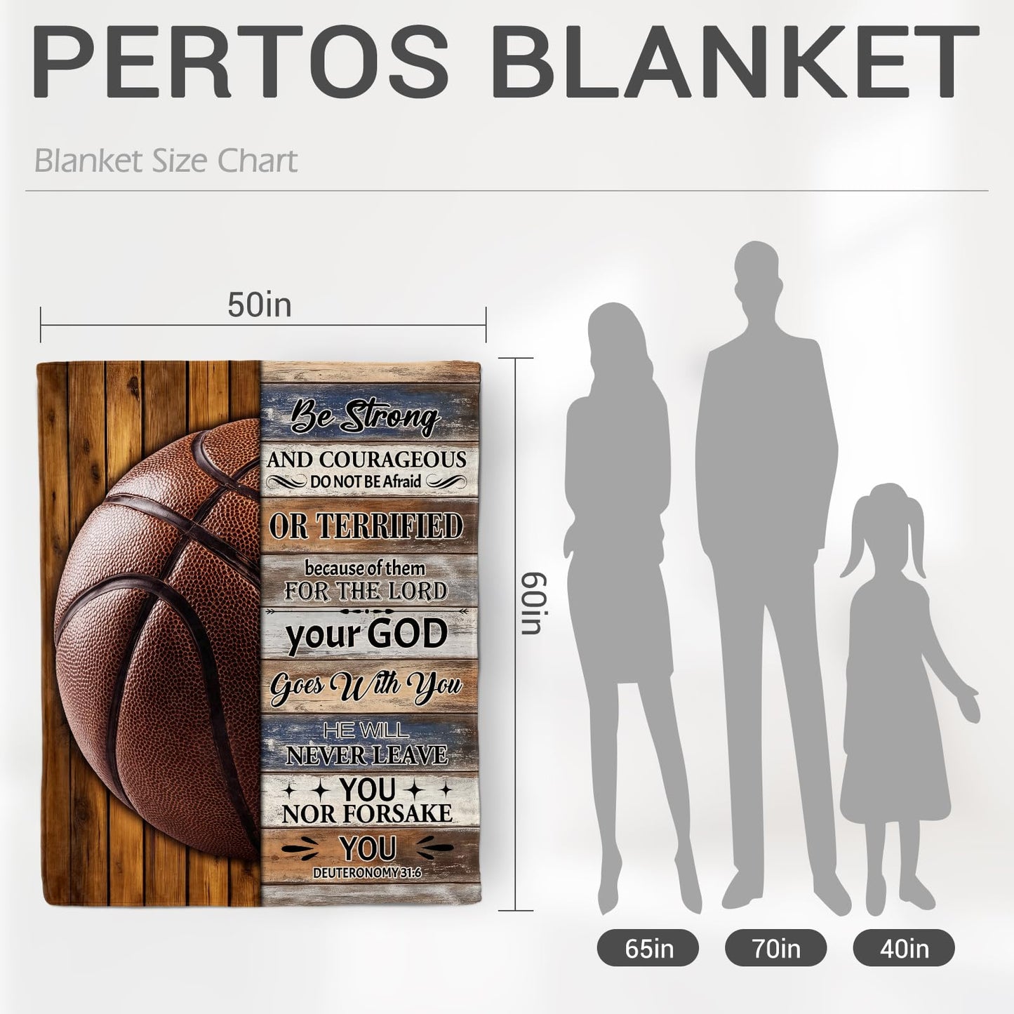 Jekeno Basketball Ball Blanket Gifts for Man Son Brother Birthday Valentines Christmas Soft Cozy Inspirational Quote Christian Adults Kids Throw Present Decor for Sports Lovers Home Sofa Couch 50"x60"