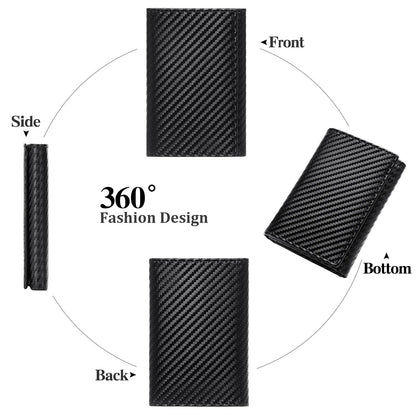 LOUEBICA Leather Trifold Wallet for Men RFID Blocking Minimalist Front Pocket Wallets with ID Window