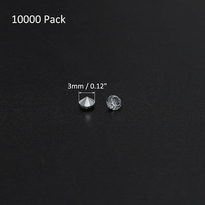 M METERXITY 10000 Pack Clear Acrylic Diamonds Vase Filler Wedding Table Scatter Crystals Diamonds Fake Confetti Gems Apply to Party/Wedding/Decoration (3mm Silver, Clear)