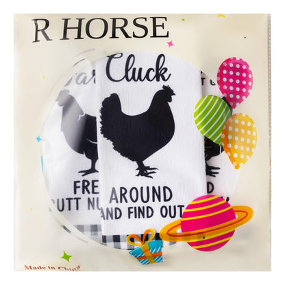 R HORSE 5Pcs Funny Chicken Kitchen Dish Towel Set Absorbent Quick Dry Cloth Dish Tea Towels Reusable Bar Hand Dishcloths Decor for Bathroom Kitchen Home Supplies