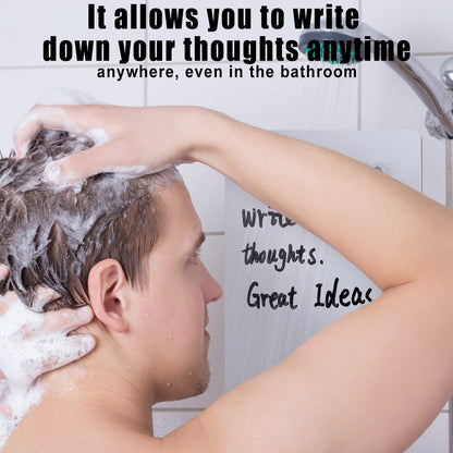 Yexiya 2 Pieces Shower Notepad Waterproof Shower Whiteboard with Suction Cup Dry Erase Board for Shower Shower Writing Pad Board on The Bathroom Wall with Pen for Adults Home Office (6 x 9 Inch)