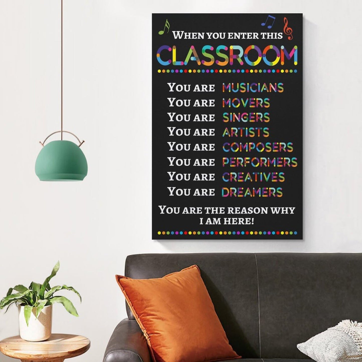 LINWDSB Teacher Wall Art Decor Poster Signs,Music Room, When You Enter This Classroom You Are Musicians Unframed, Music Classroom Supplies Unframe style-9 16x24inch(40x60cm)